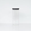 Load image into Gallery viewer, 1.85L Square Glass Jar Black