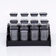 Load image into Gallery viewer, Square Glass Jar Spice Set Black