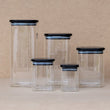 Load image into Gallery viewer, Square Glass Jars Black