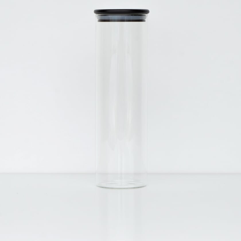 Round Glass Jars Black