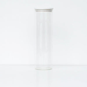 1.4L Round Glass Storage Jars White