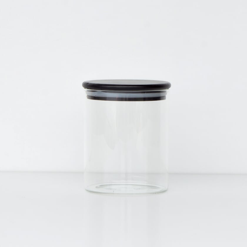 Round Glass Jars Black