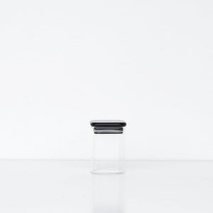 200ml Square Glass Jar Black