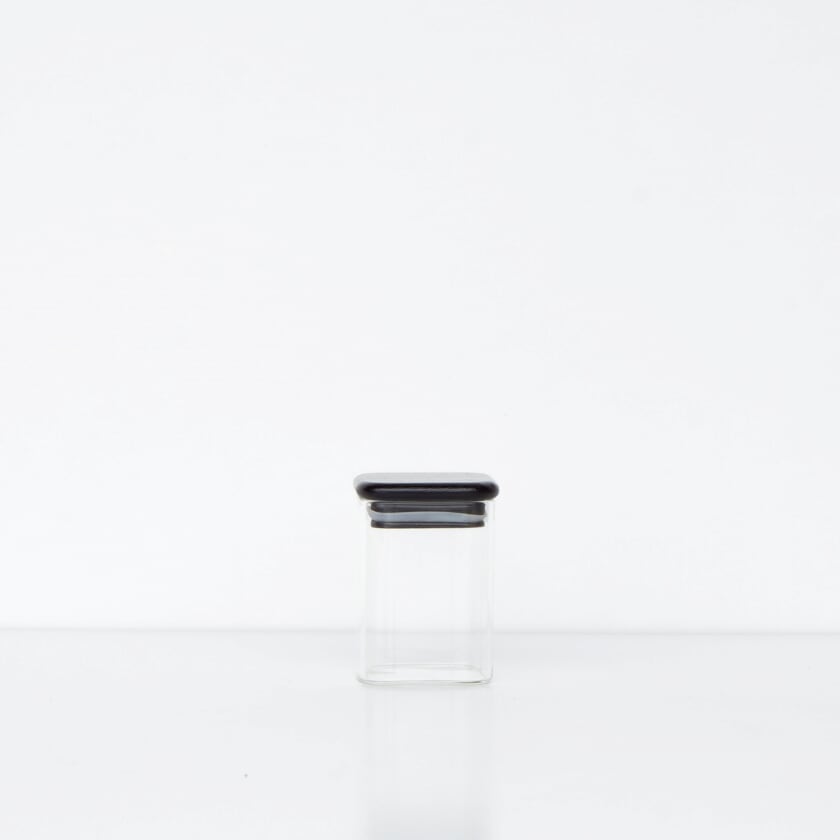 200ml Square Glass Jar Black