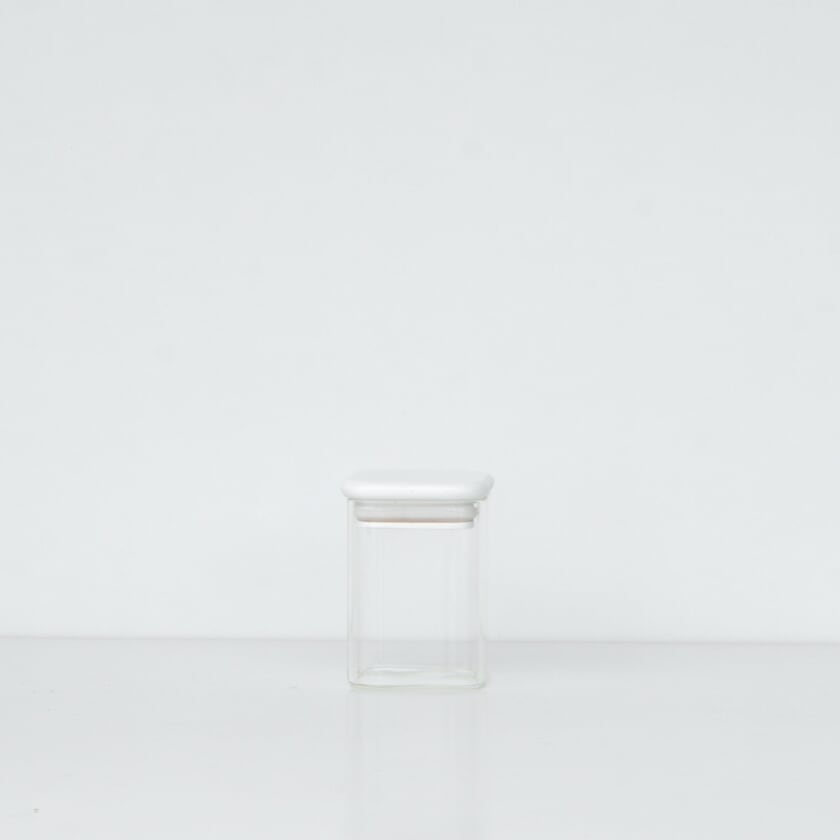 200ml Square White Glass Jar