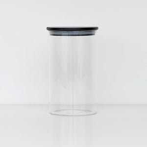 Round Glass Jars Black