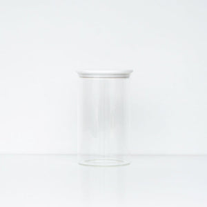 2L Round Glass Storage Jars White