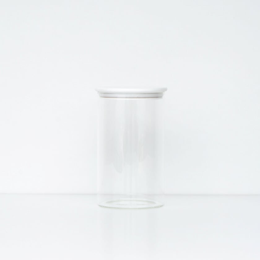 2L Round Glass Storage Jars White