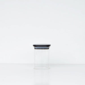 450ml Square Glass Jar Black