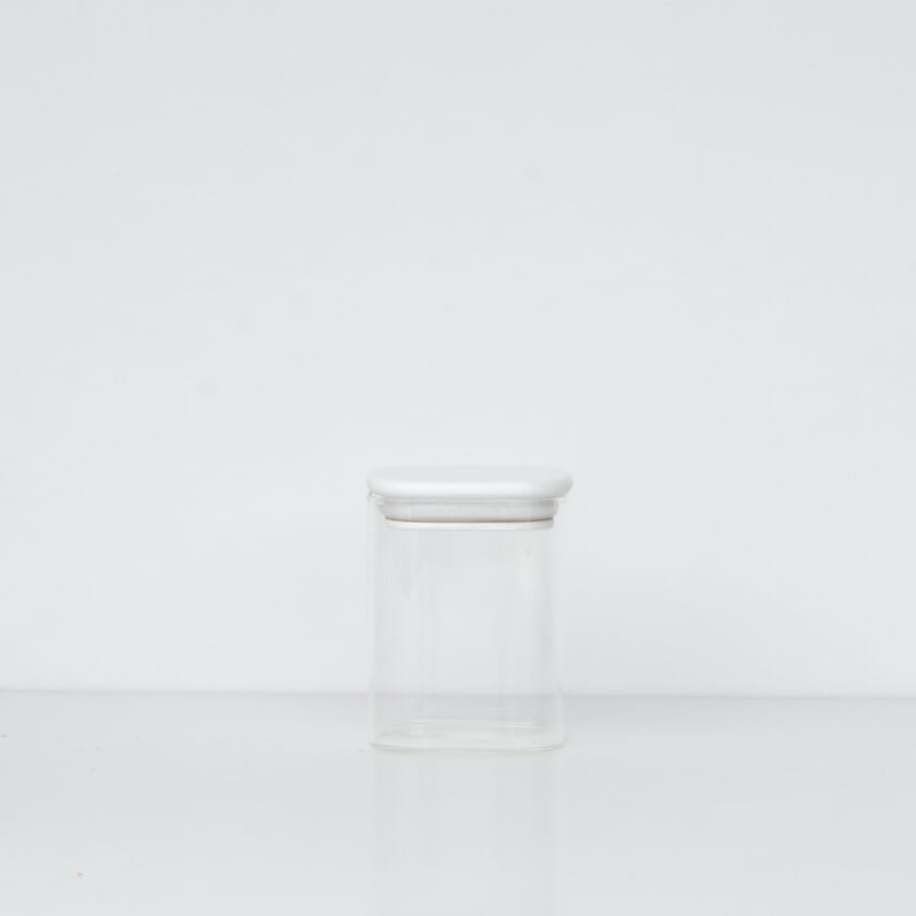 450ml Square White Glass Jar
