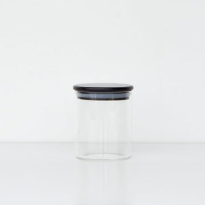 Round Glass Jars Black