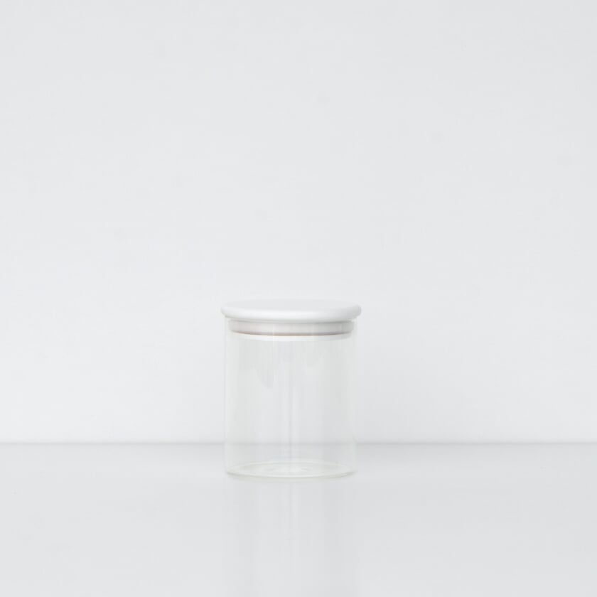 500ml Round Glass Storage Jars White